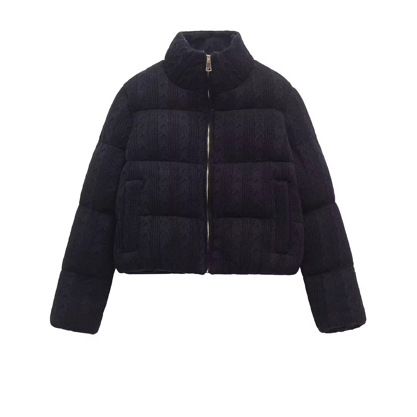 Marie Sweater Knit Puffer Coat - Noir