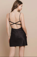 90’s Model - Satin Mini Dress Noir