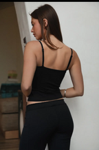 Scuplted Cami top - Noir