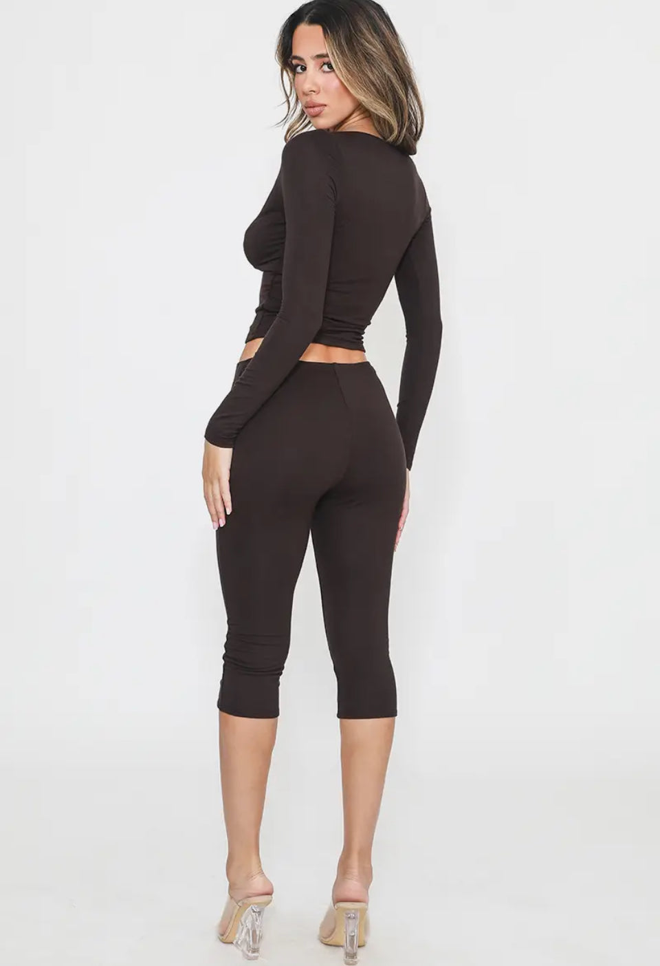 Gabrielle Capri Set - Espresso