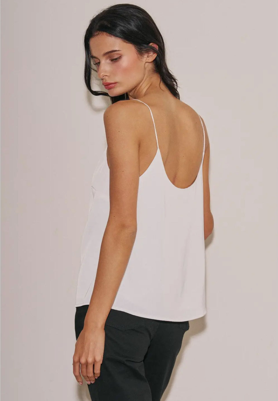 Not so Basic Satin Cami - Blanc