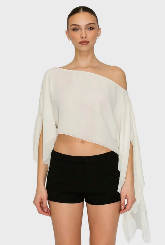 Marina Sheer Top - Blanc PREORDER 8/10
