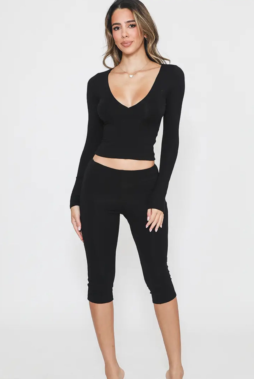 Gabrielle Capri Set - Noir