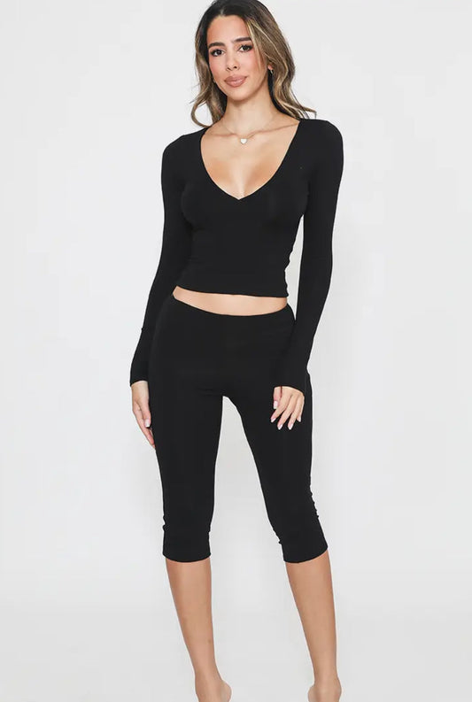Gabrielle Capri Set - Noir