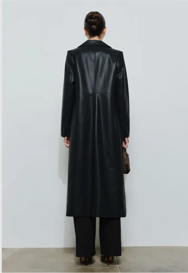 Rachel Leather Trench Coat