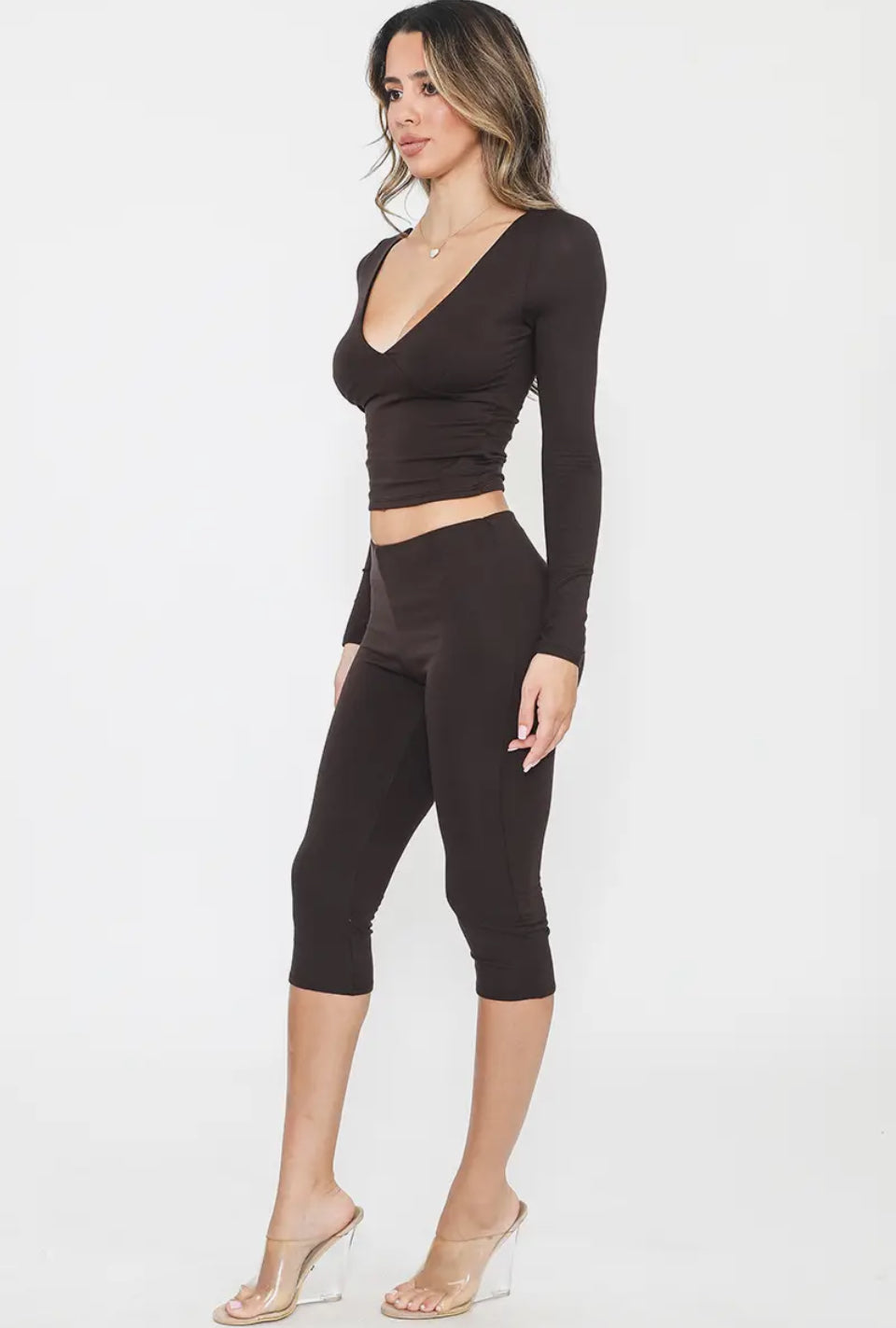 Gabrielle Capri Set - Espresso
