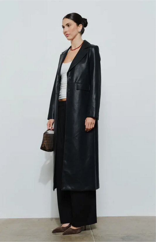 Rachel Leather Trench Coat