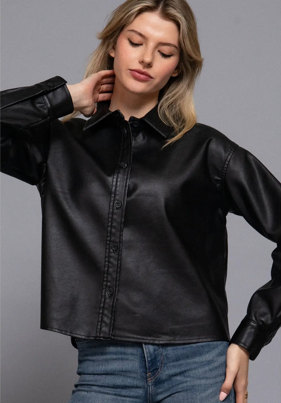 Off duty Faux Leather Jacket - Noir