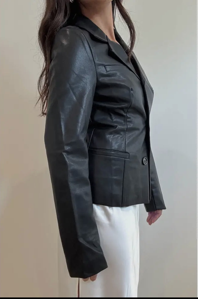 Lorelai Faux Leather Blazer Jacket