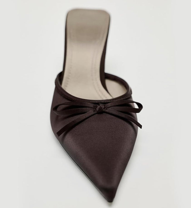Joan Satin Heel - Espresso