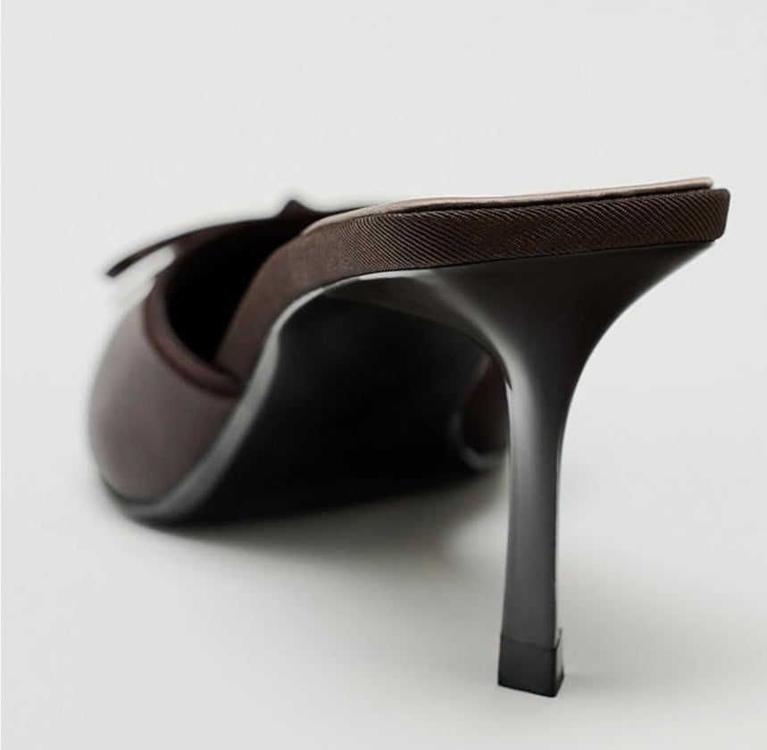 Joan Satin Heel - Espresso