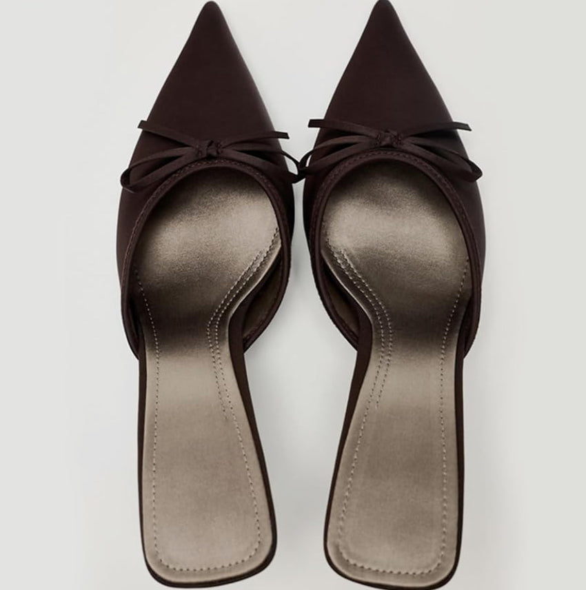 Joan Satin Heel - Espresso