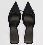 Joan Satin Heel - Noir - Predorder