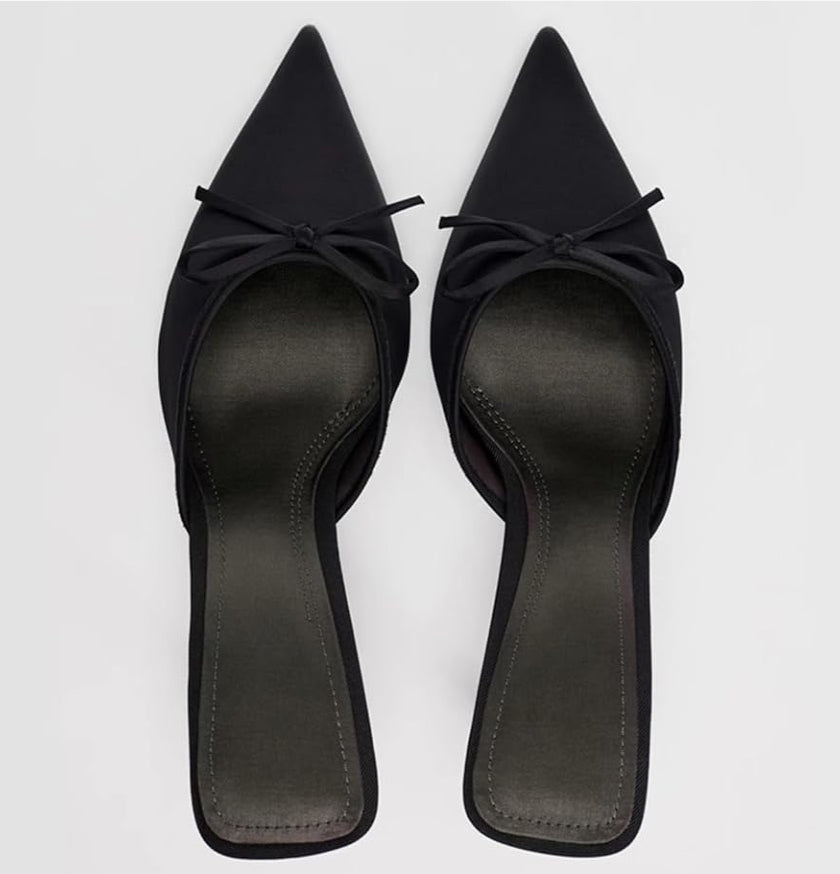 Joan Satin Heel - Noir - Predorder