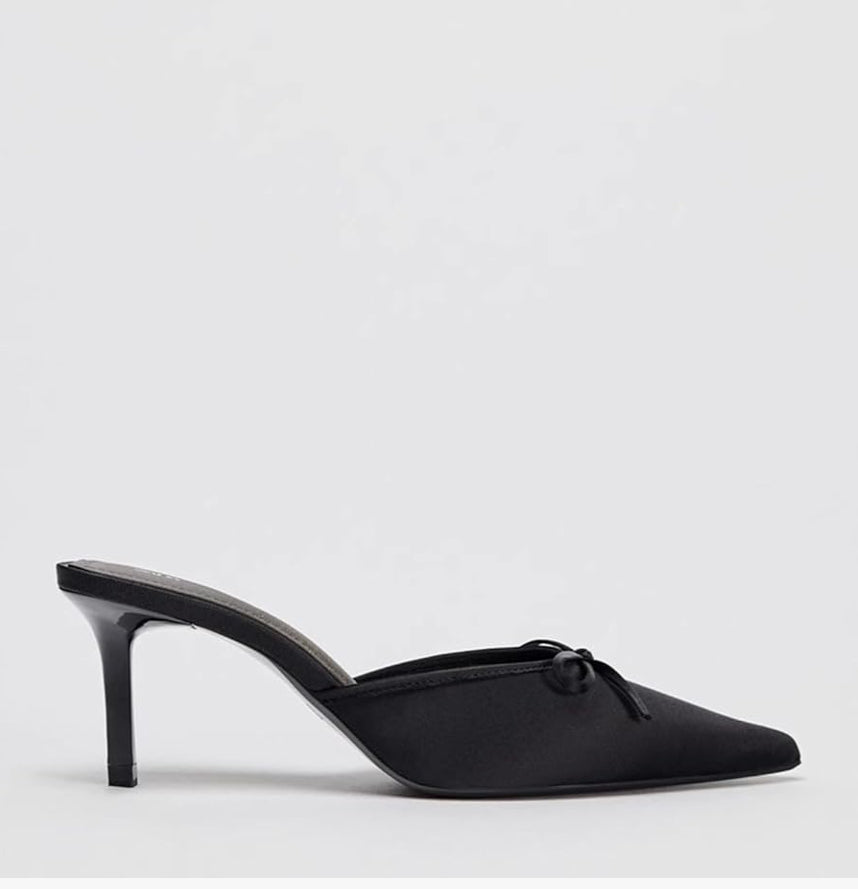 Joan Satin Heel - Noir - Predorder