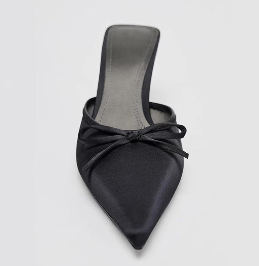 Joan Satin Heel - Noir - Predorder