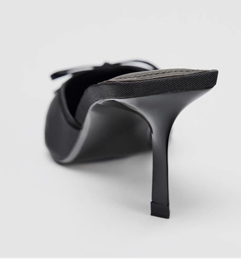 Joan Satin Heel - Noir - Predorder