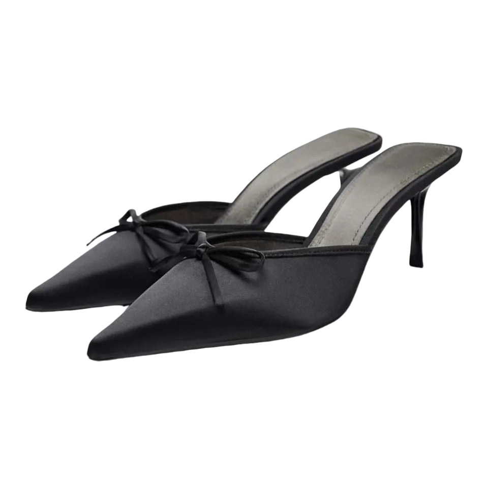 Joan Satin Heel - Noir - Predorder